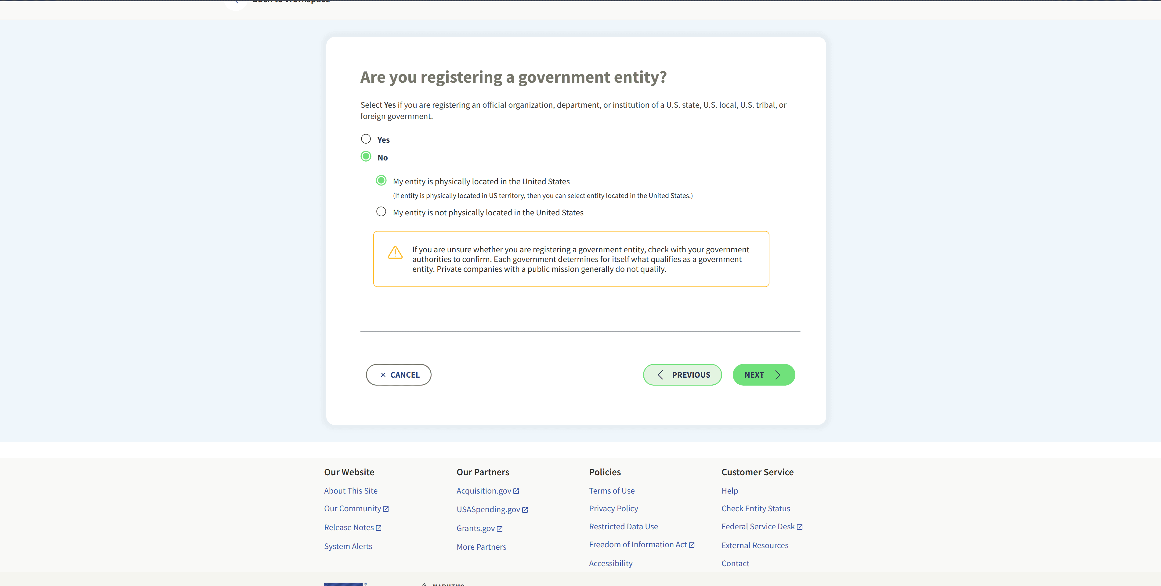 SAM.gov three-column comparison: Unique Entity ID Only, Financial Assistance, and All Awards (Recommended).